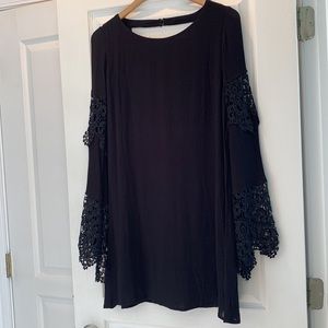 Andree Black Dress with Lace size Medium NWT